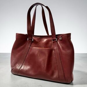 TUMI Vintage Leather Tote Bag – Burgundy Executive Shoulder Bag
